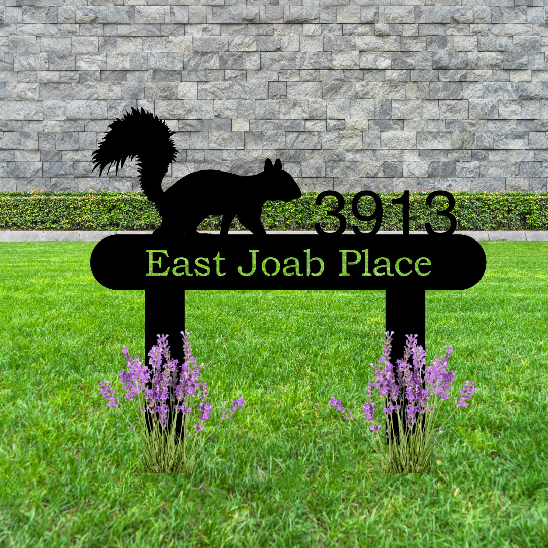 Squirrel Personalized Home Address Yard Sign