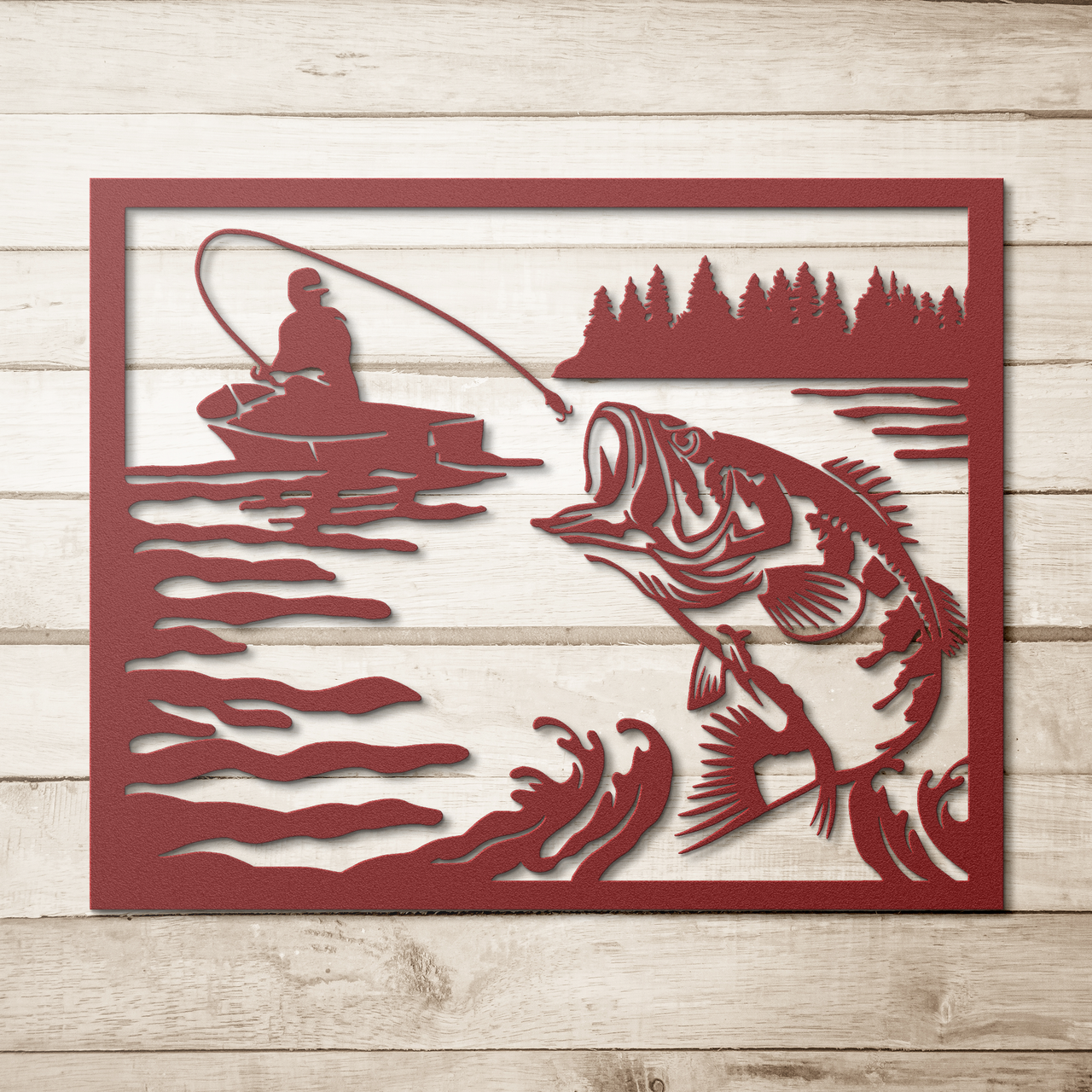 Bass Fishing Metal Wall Art