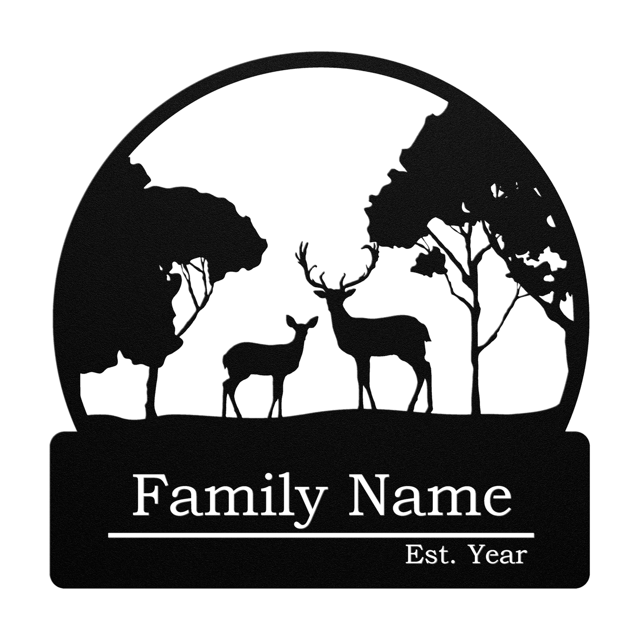 Personalized Doe and Buck Metal Wall Art Sign