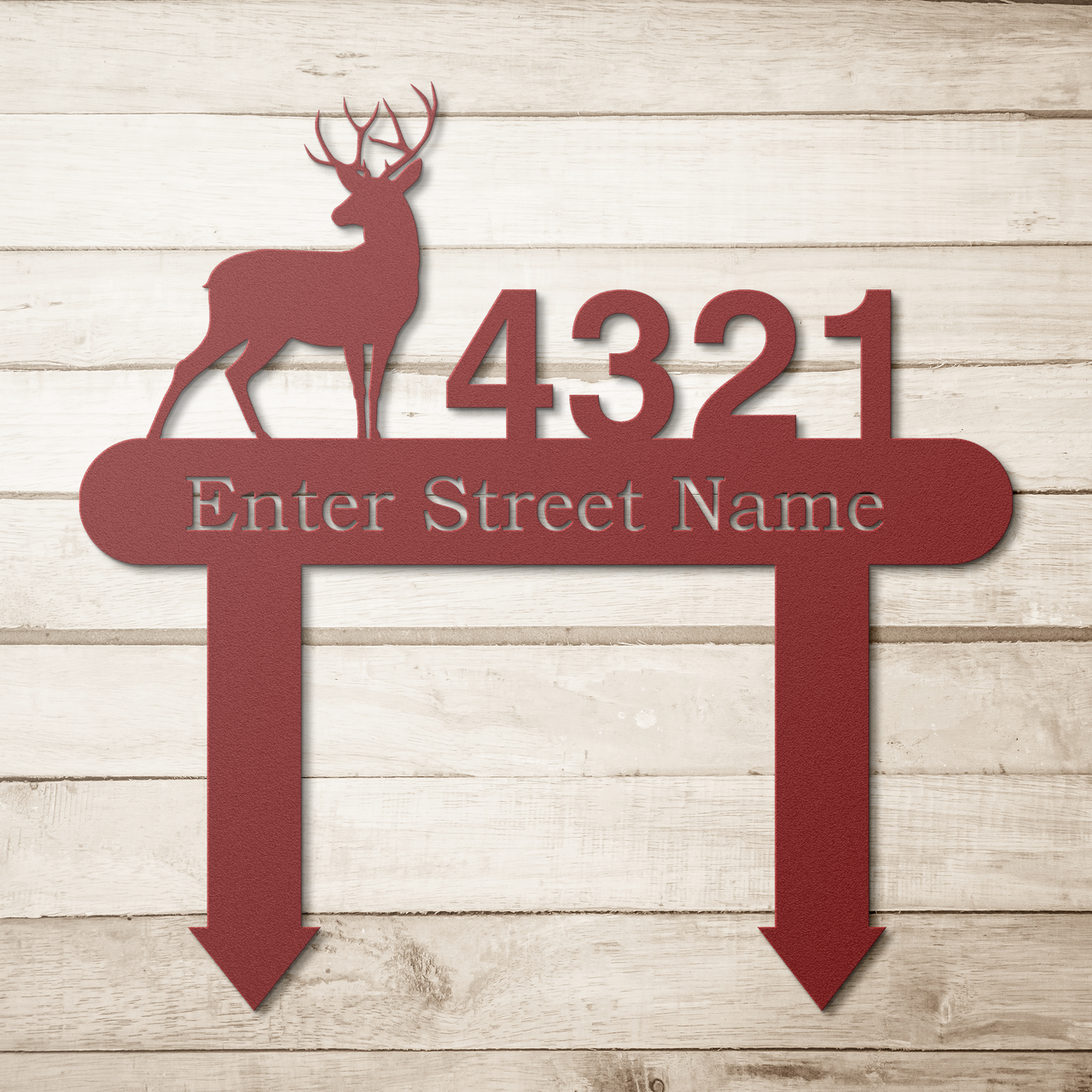 Deer Buck Personalized Home Address Yard Sign