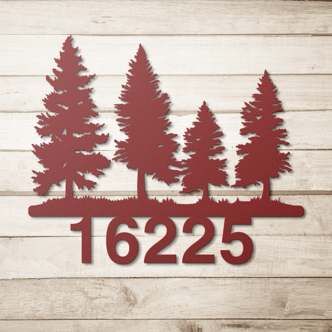 Personalized Fir Trees Metal Address Sign