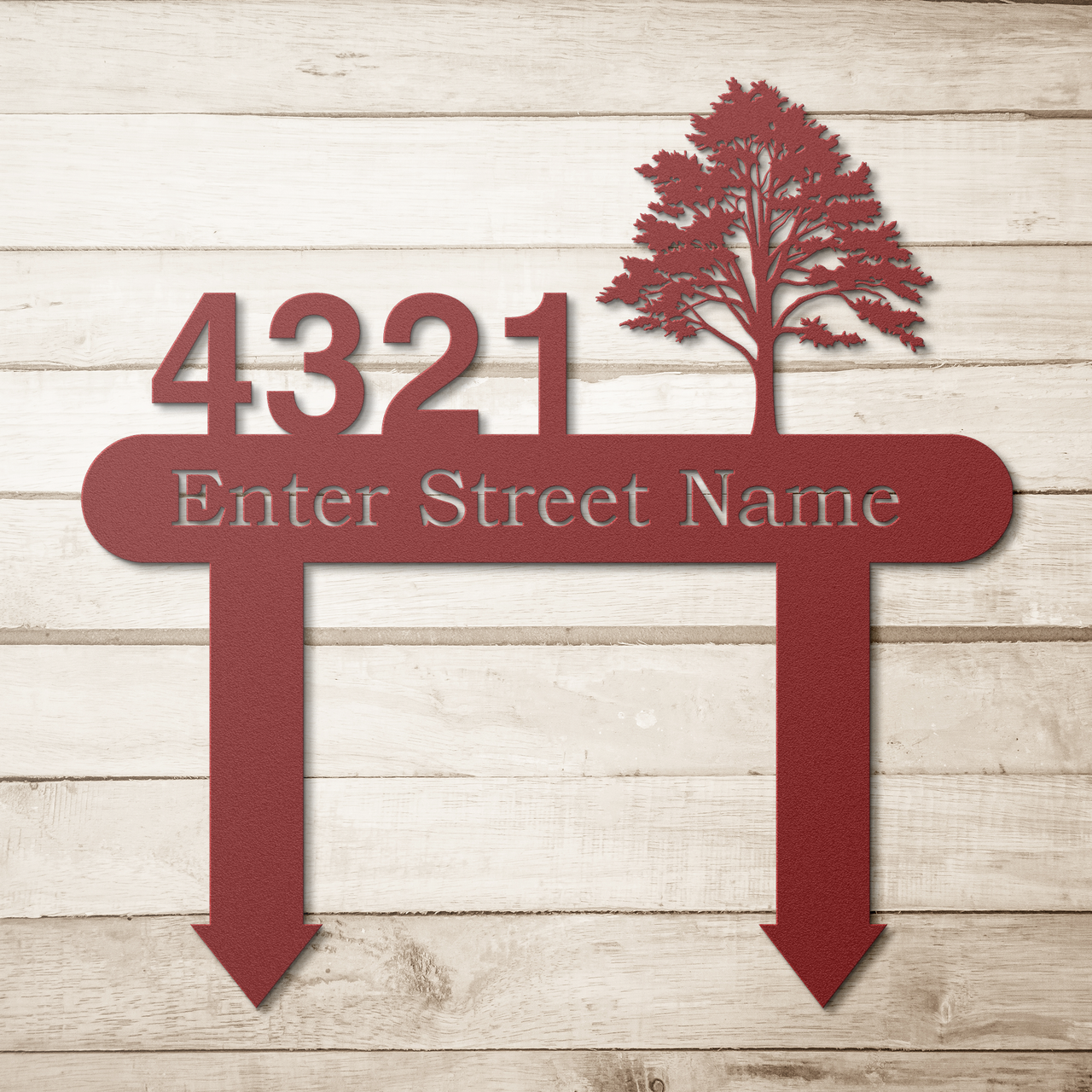 Poplar Tree Personalized Home Address Yard Sign