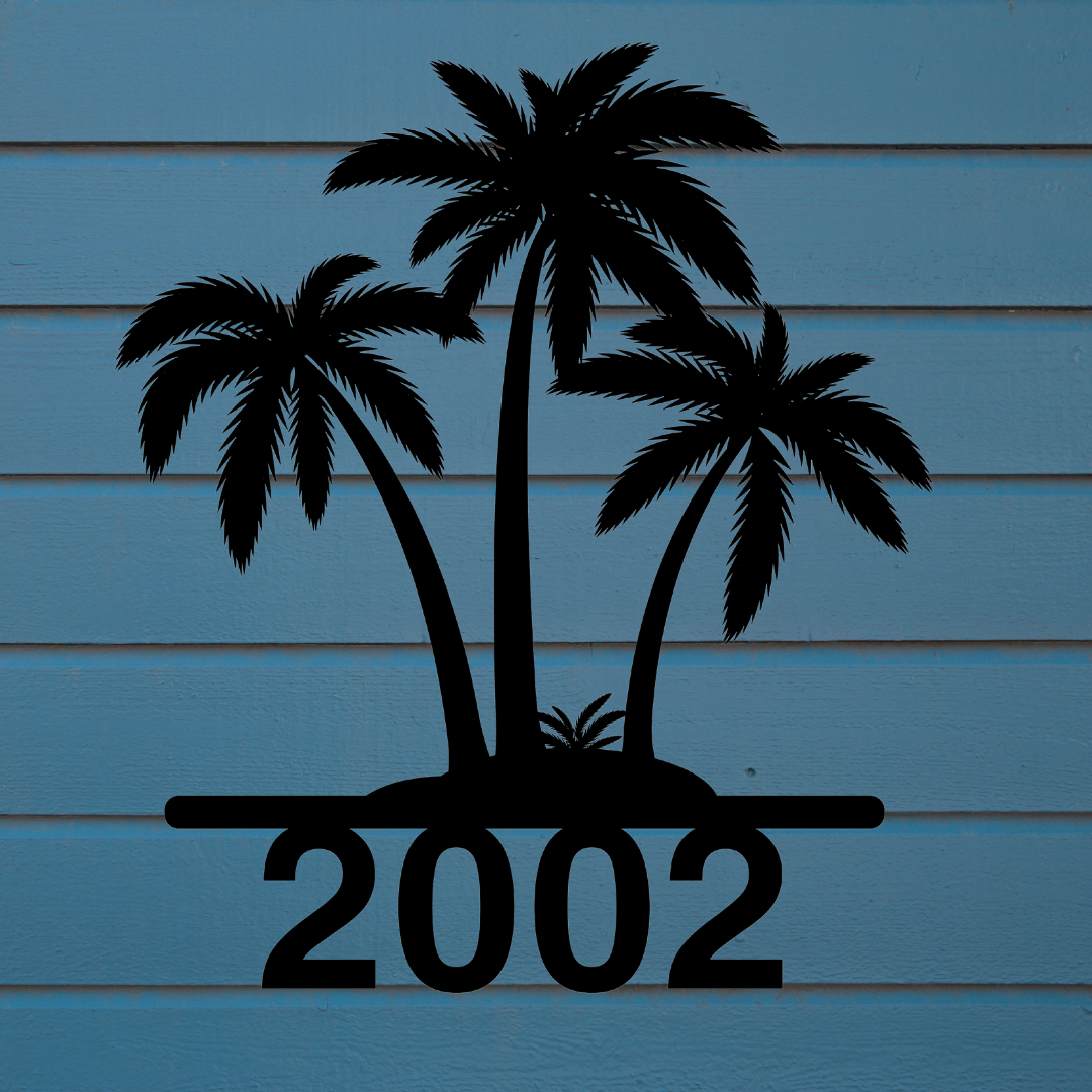 Personalized Palm Trees Metal Address Sign