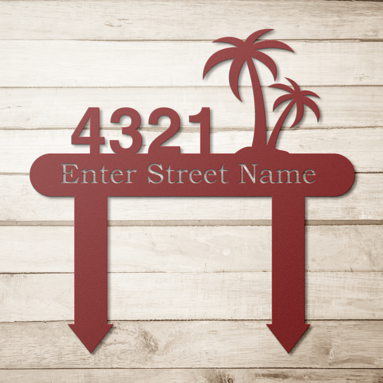 Palm Trees Personalized Home Address Yard Sign