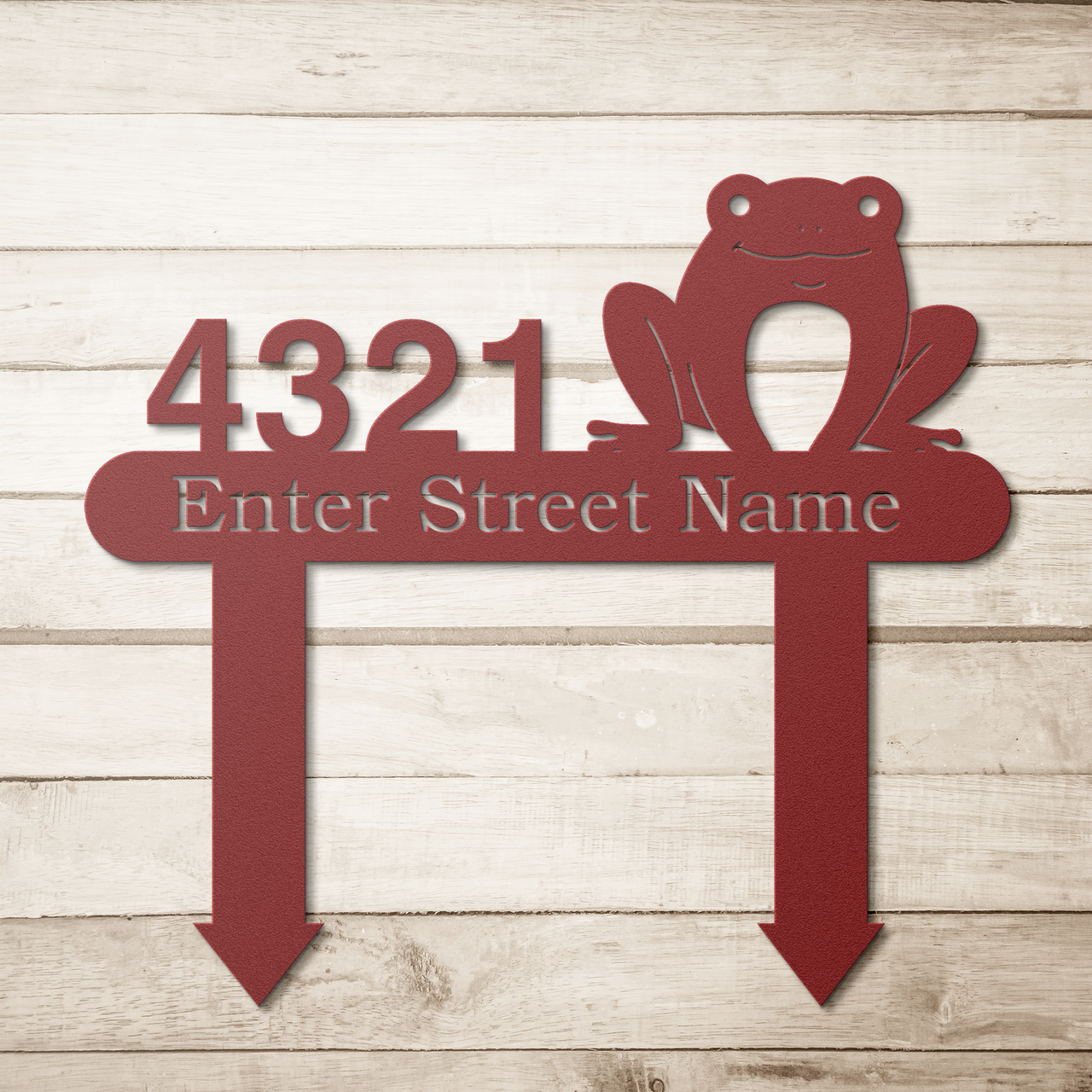 Toad Smiling Personalized Home Address Yard Sign