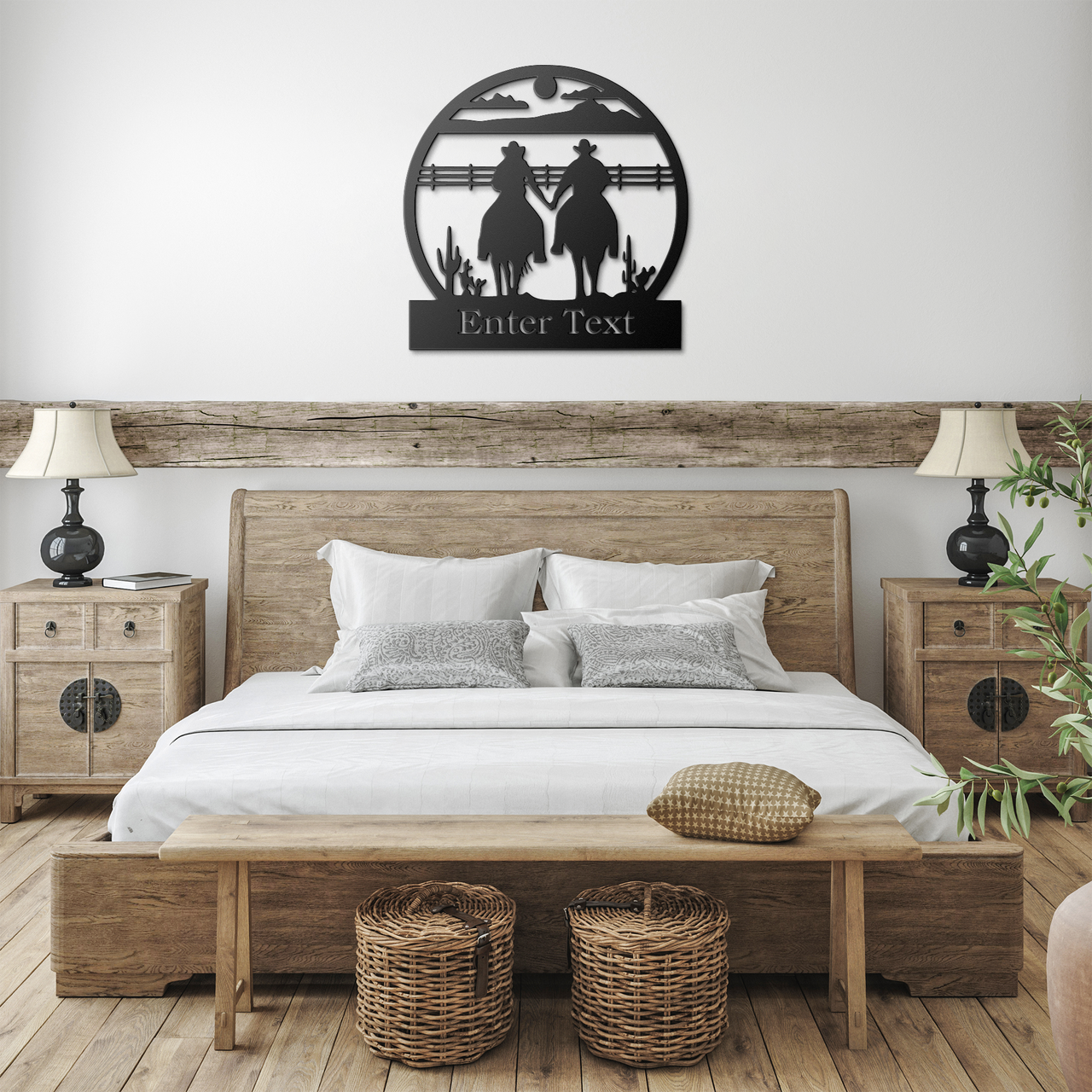 Personalized Horse Riding Couple Metal Wall Art