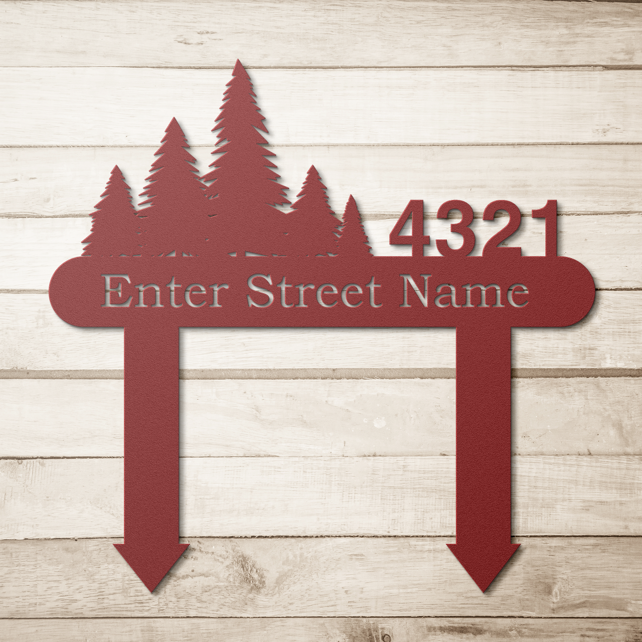 Pine Forest Personalized Home Address Yard Sign