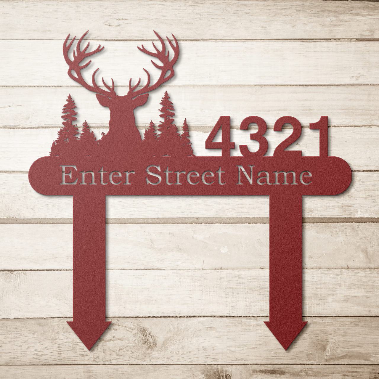 Buck in Pines Personalized Home Address Yard Sign